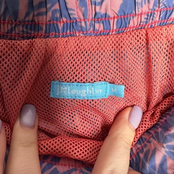 J. McLaughlin Men's Blue and Pink Floral Lined 3 Pocket Swim Trunks Size M - Picture 3 of 7